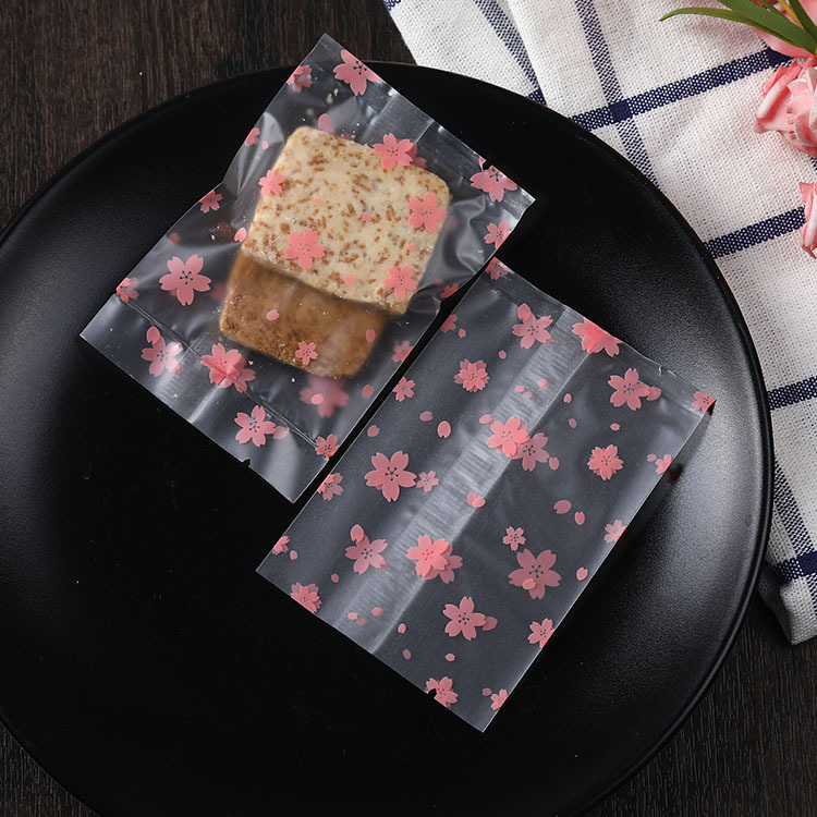 Directo de fábrica nueva corona flor de cerezo copo de nieve bolsa de embalaje crujiente bolsa de galletas de carne esmerilada máquina de sellado bolsa al por mayor