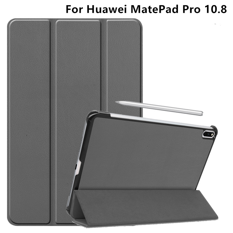 爆款简约适用HuaweiMatePadPro保护套华为M6三折卡斯特纹10.4皮套