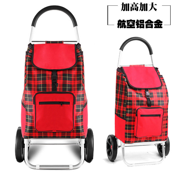便携折叠加大号购物车加粗管壁买菜车加高手柄拉杆车手拉车小推车|ms