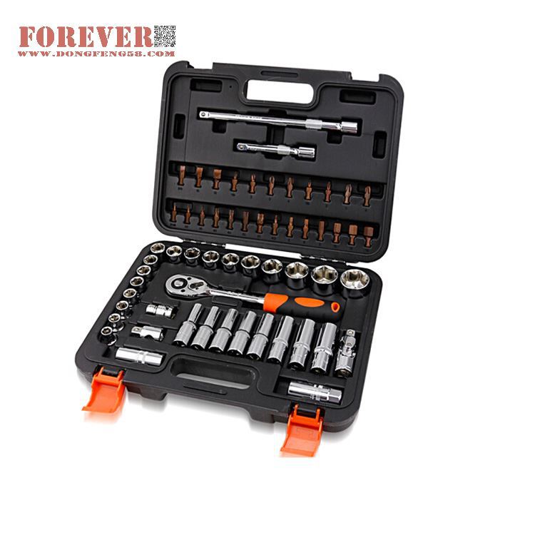 华丰巨箭58件套50BV30铬钒钢材质精品套筒组工具套装 HF81058A