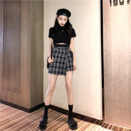 2003网红夏装新款小个子洋气俏皮酷酷女孩穿搭帅气泫雅风套装女夏