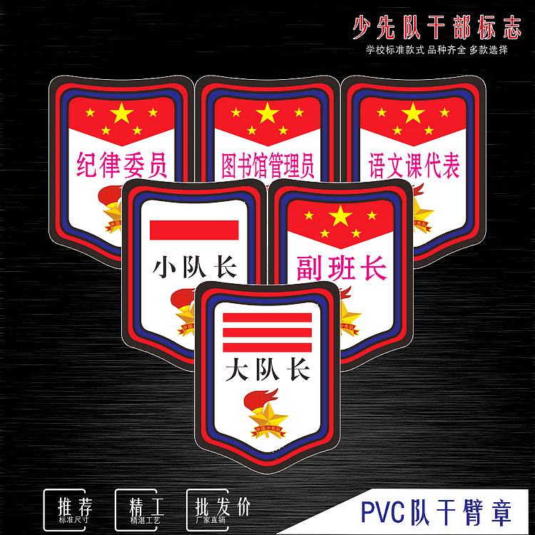 Captain team cadre logo Young pioneer cadre team emblem logo shield armband one, two and three stripes