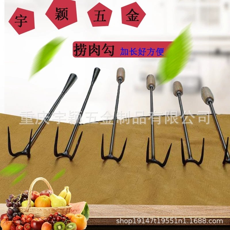 Деревянная ручка из нержавеющей стали мясной крючок маринованный крючок жареный крючок свиной крючок мясной крючок двойной крючок