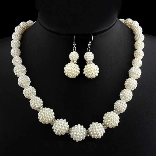 Necklace and earrings, set