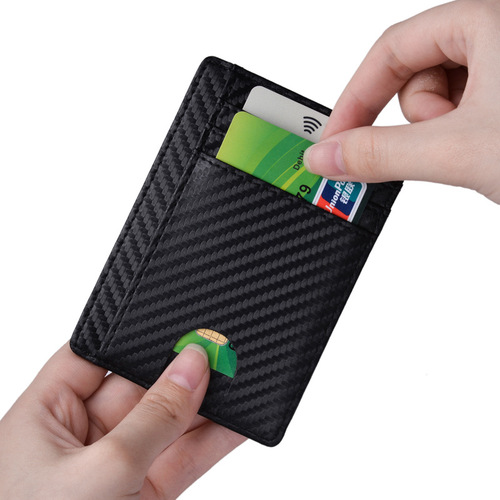 JINBAOLAI Amazon Anti-Magnetic RFID Card Holder for Men Genuine Leather Identity Card Case Gift Anti-Magnetic Card Holder Genuine Leather