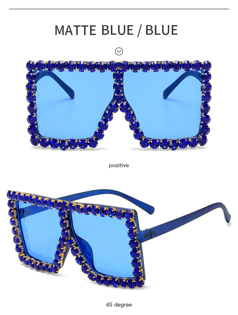 White, Pink Color Fashion Gradient Color PC UV400 Protection Square Diamond Full Frame Women's Sunglasses