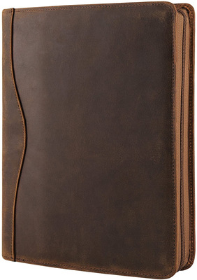 复古头层疯马公文包平板IPAD收纳包真皮经理夹A4文件夹商务拉链包