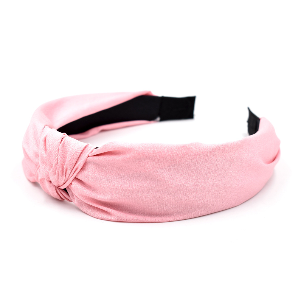 New  Four-sided Elastic Korean Goddess Simple Fabric Cross Solid Color Headband display picture 4