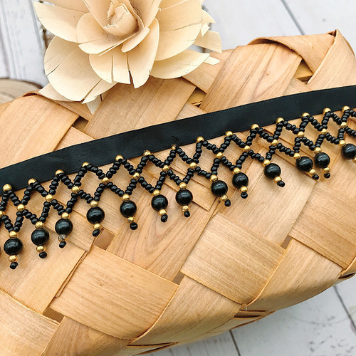 10 Yard Handmade beaded pearls Edge Trim ribbon for DIY dance dresses cheongsam hanfu shoes and hats Bags wedding party decoration curtains pillows DIY accessories