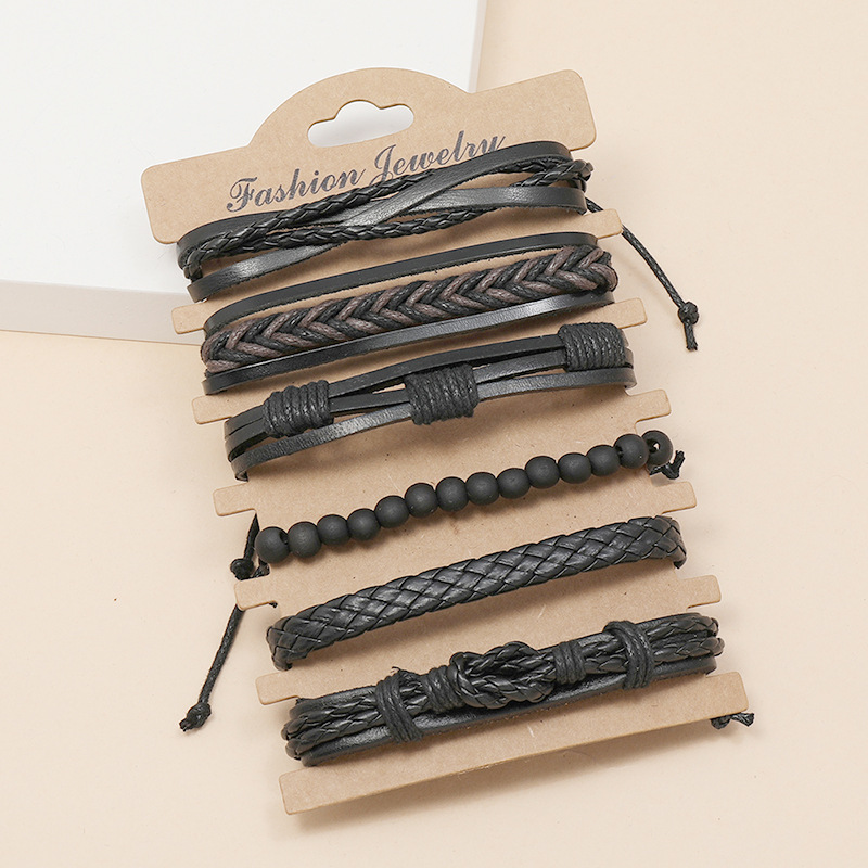 new retro hand-woven leather bracelet