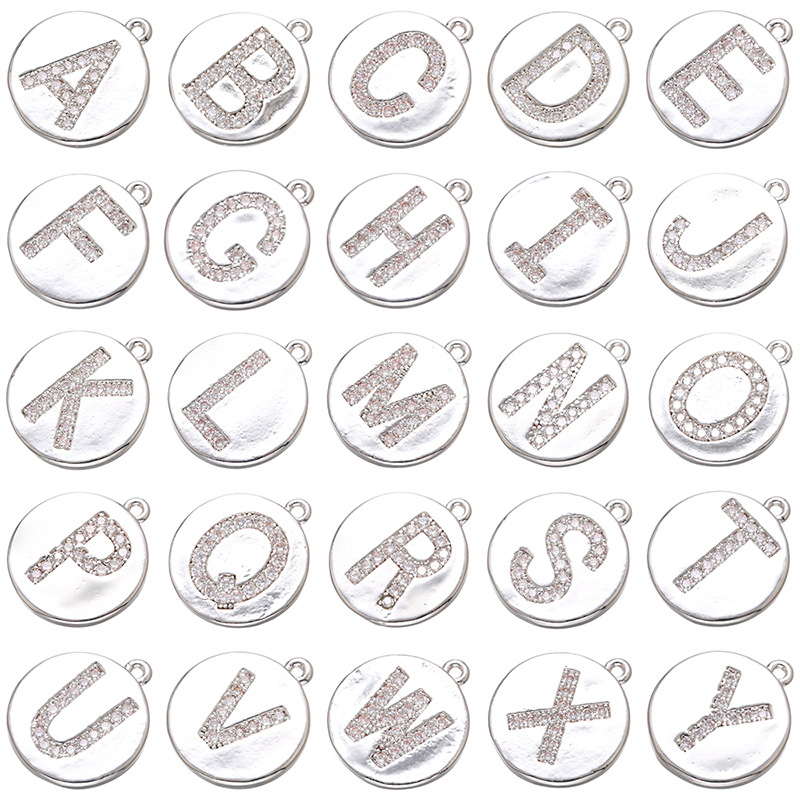 6g Weight Zircon Inlay Material 1 Piece Copper Zircon Letter
