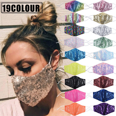 10pcs Sequin Reusable Face Masks colorful shiny Face Masks personality dust Reusable Face Masks