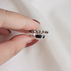 Retro fashionable universal ring, silver 925 sample, Korean style, on index finger