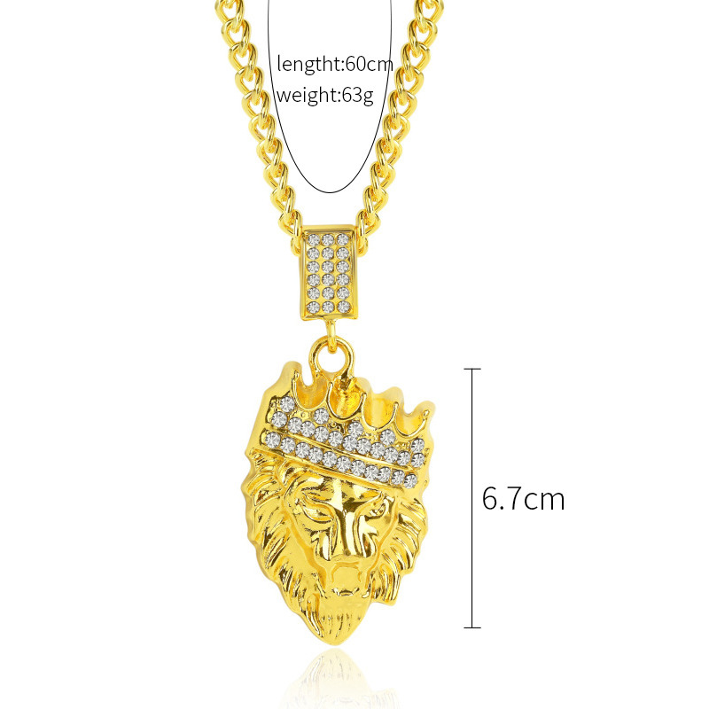 جديد قلادة الجملة أزياء الهيب هوب كبيرة الذهب كامل الماس قلادة display picture 56