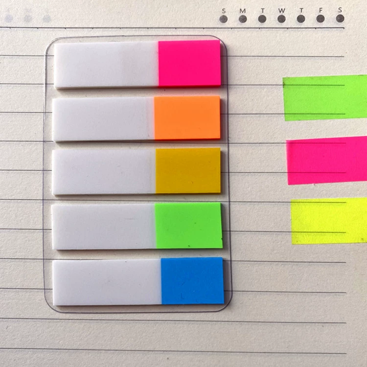 Fluorescence transparent note, sticker, 5 pieces, classification