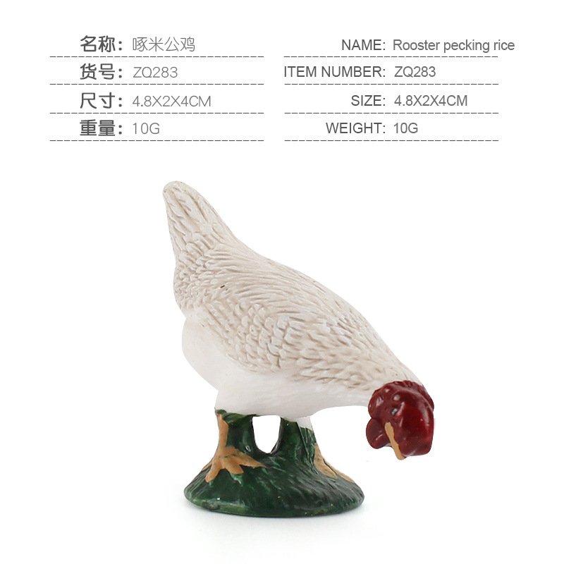 Exportación transfronteriza nuevos niños simulación granja aves modelo animal pollo pato ganso arena bandeja combinación 11 piezas conjunto adornos