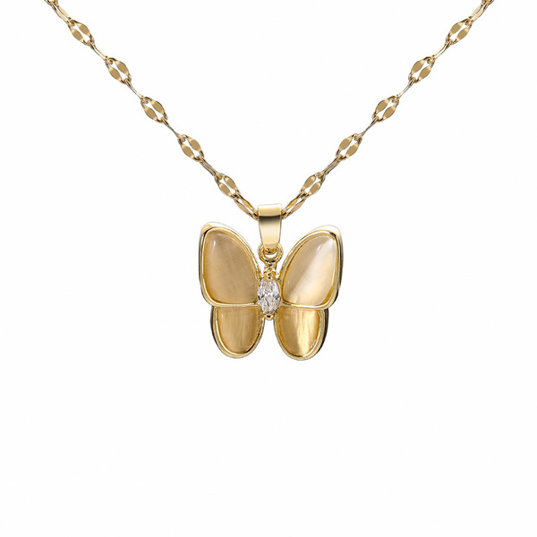 Elegant necklace stainless steel pearl