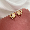 Silver needle, square earrings, silver 925 sample, cat's eye, internet celebrity, simple and elegant design, wholesale