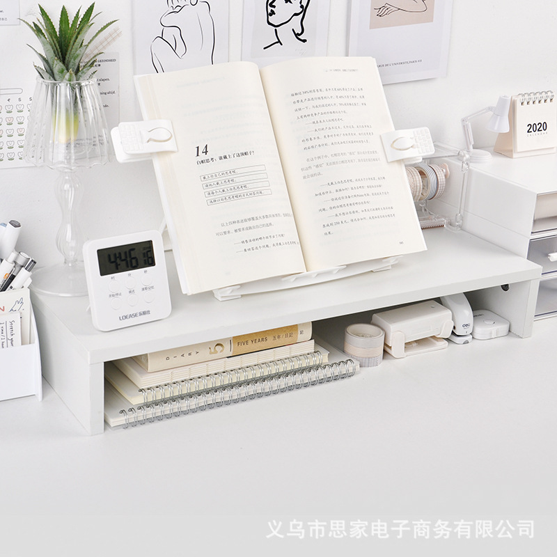 Monitor de oficina elevada estante dormitorio blanco soporte de madera teclado de escritorio organizar almacenamiento