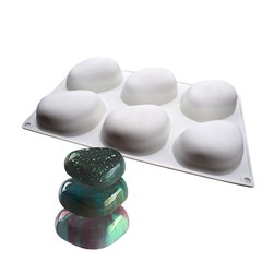 New 6-in-1 Sparkling Pebble Mousse Cake Mold DIY Baking Mold French Dessert Mold Fondant Silicone Mold