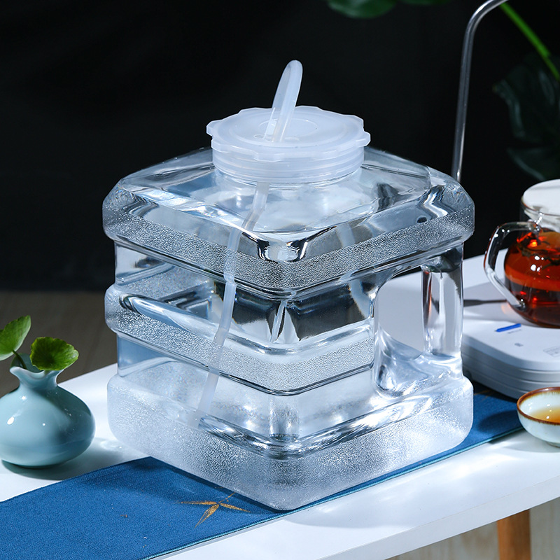 7.5 LTransparent Pc Kung Fu Tea Storage Bucket Portable Household Pure Mineral Spring Bucket Coffee Table Tea Drinking Bucket