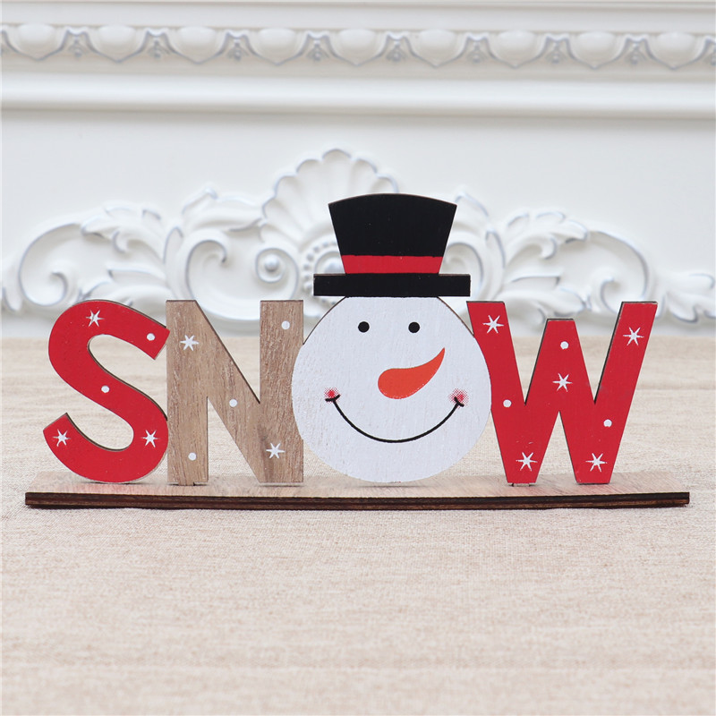 Letter Pattern Fashion Style Christmas Fashion Letter Wood Party Ornaments