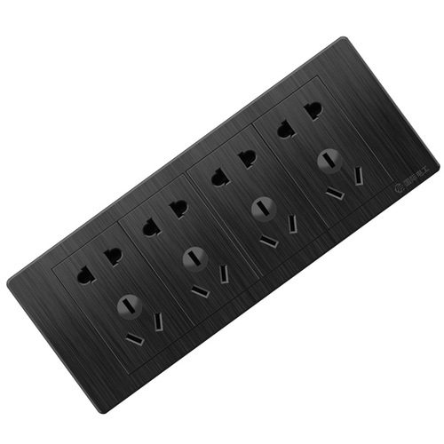 International electrician type 118 switch socket household porous twelve-hole 6-six-nine-hole concealed power supply black panel