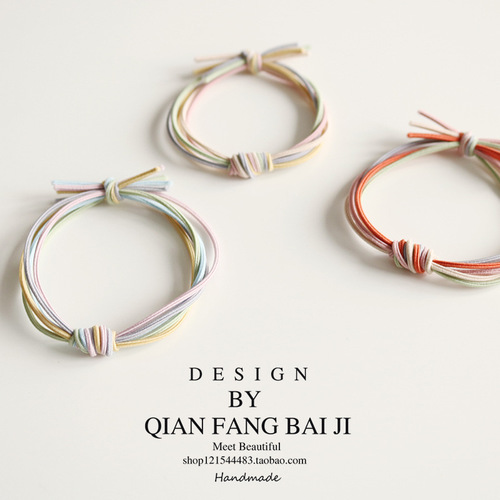 Korean forest style basic hand-knotted hair tie hair rope fairy durable headband hair ins style simple rubber band