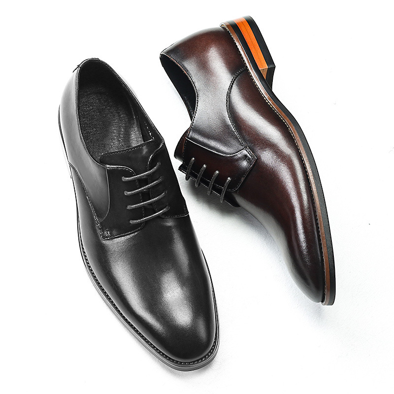 new pattern Derby man leather shoes manual business affairs formal wear Oxford winter genuine leather England Groom Wedding shoes