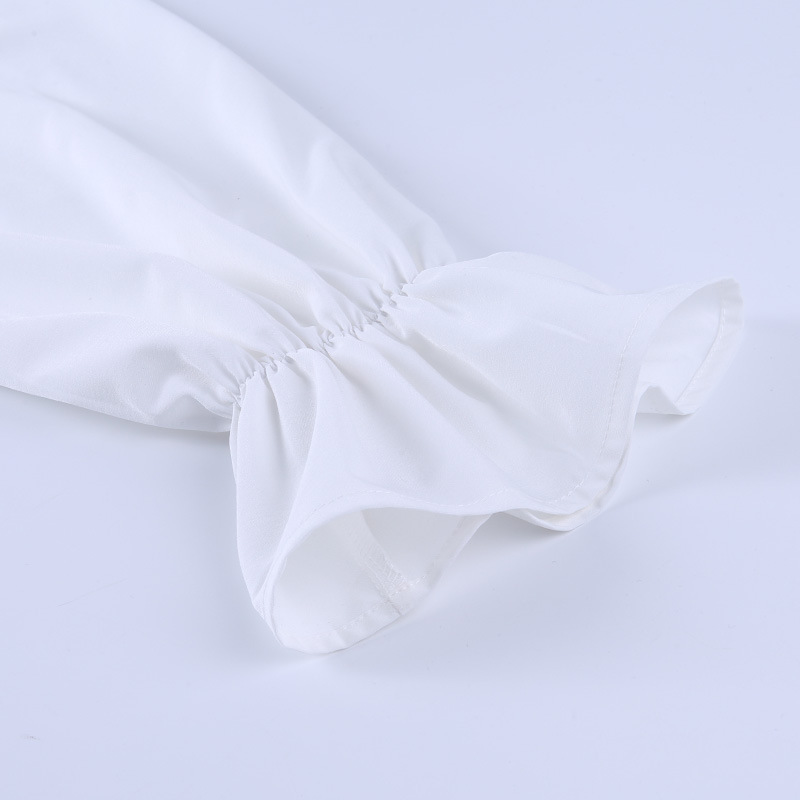 Square Neck One Shoulder Pleated White Dress nihaostyle clothing wholesale NSFLY69372