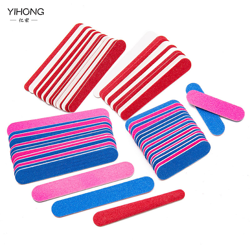 一次性指甲锉美甲木片砂条迷你短款长款圆形砂纸锉打磨修甲工具