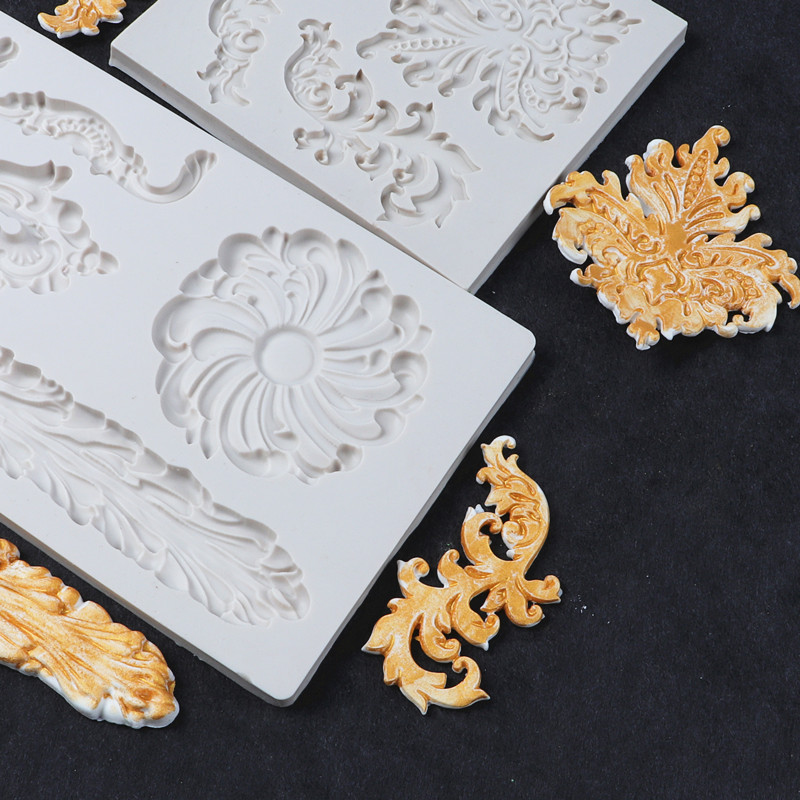 Molde de silicona fondant molde de pastel de alivio europeo decoración de la torta molde de chocolate molde de cocción ritmo seco