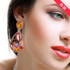 Earrings, fashionable accessory, with gem, European style