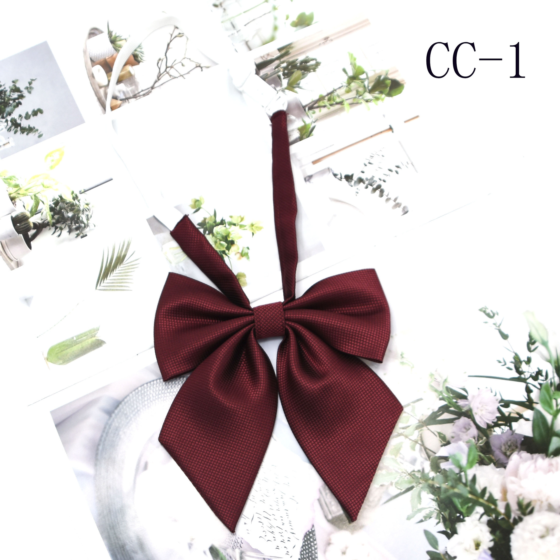 廠家直銷魔方格JK領結韓版休閑女生蝴蝶領結領花純色尖角領花女士