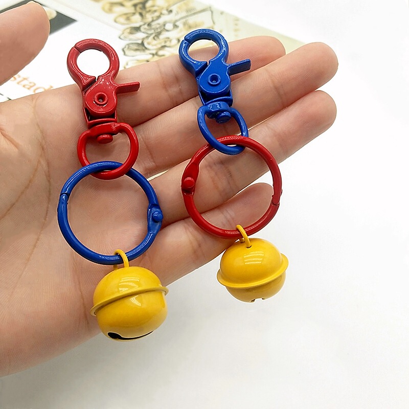 Metal Bell Keychain Tinker Doraemon Paint Key Ring Couple Creative Gift ins Bag Pendant