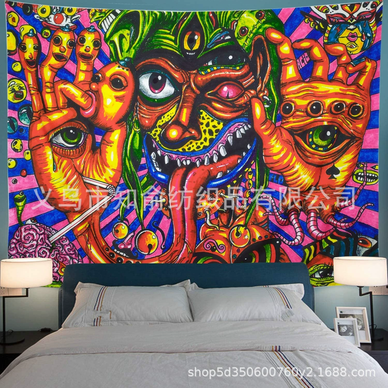 Multicoloured tapestry, boho style