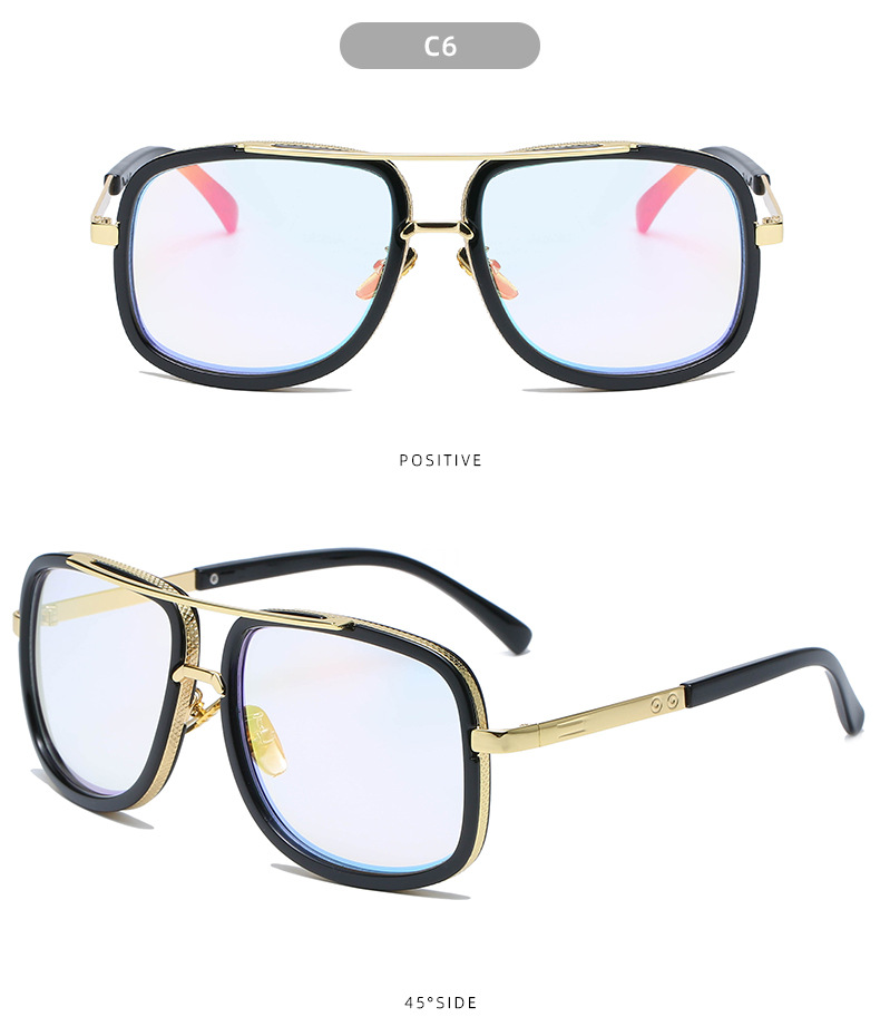 Large Frame Sunglasses For Men Double Beam Trendy Street Style_voghion.com