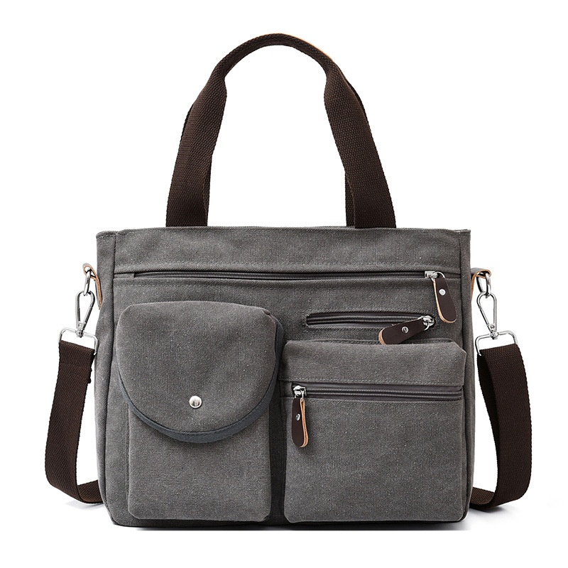 Cross-border new men's retro shoulder bag crossbody outdoor multi-functional riding canvas backpack handbag messenger bag
