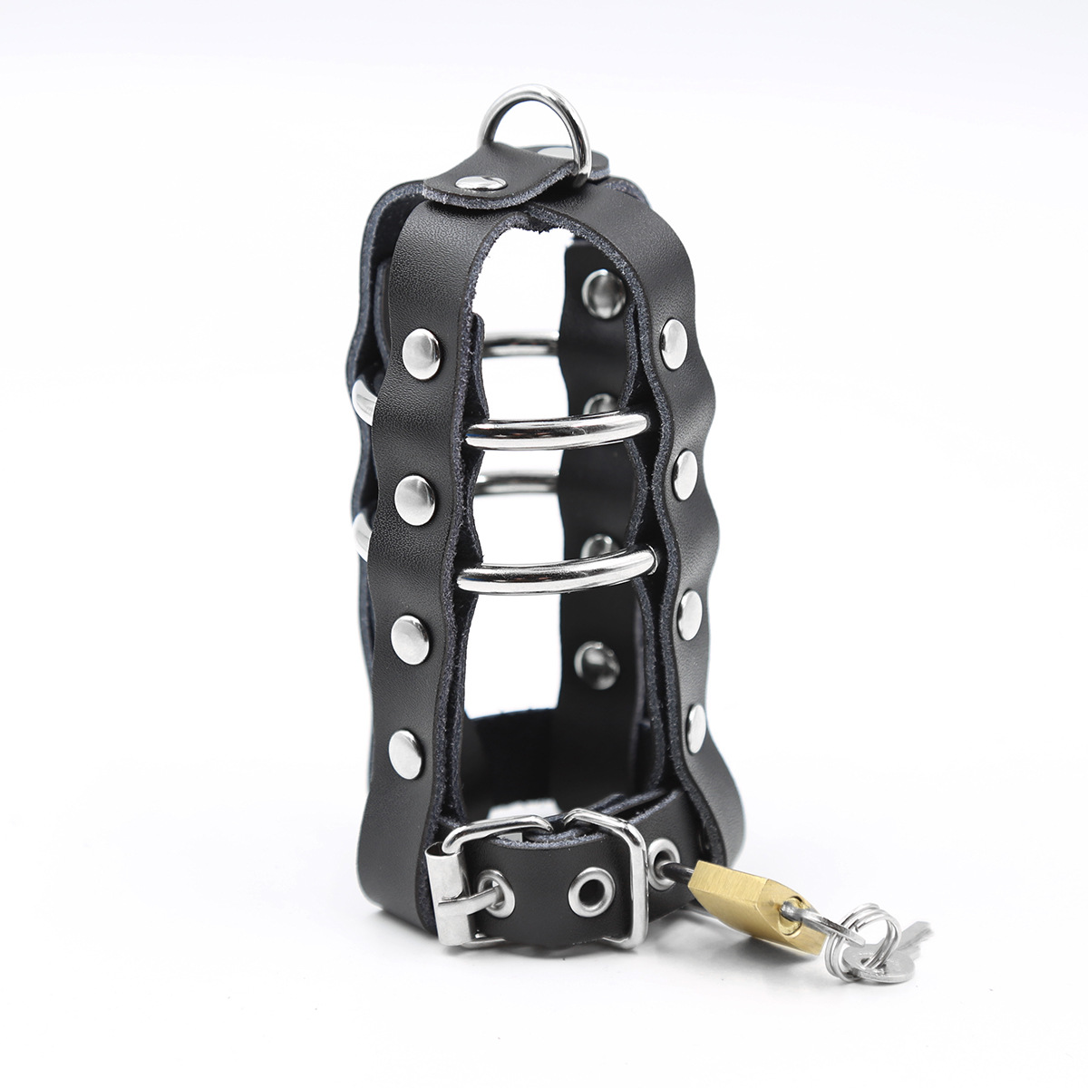 Suministrado directamente por el fabricante, juguete sexual para adultos, anillo para pene de acero con bloqueo, juego de anillos para pene. image 2