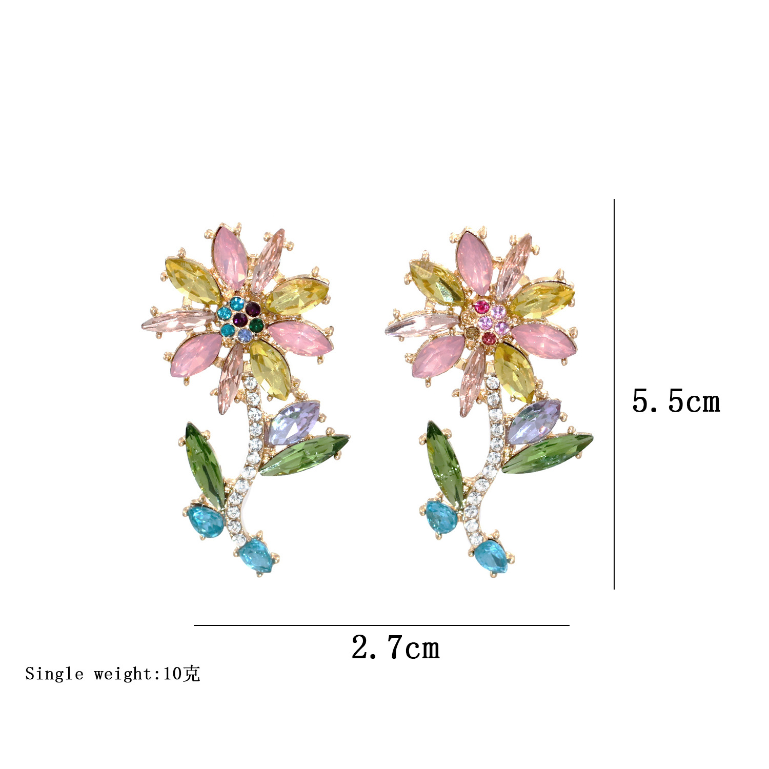 Boucles D&#39;oreilles Mode Modèles Créatifs Alliage Diamant Fleur Boucles D&#39;oreilles En Gros Nihaojewelry display picture 1