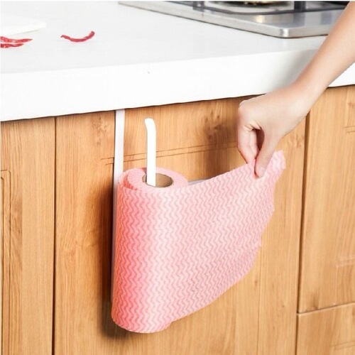 Kitchen paper towel rack, plastic wrap rack, storage rack, paper towel hanger, punch-free napkin rack, cabinet roll paper rack hanging