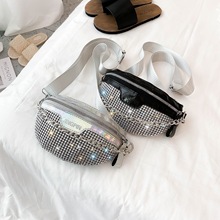 胸包女2025夏季新款韩版个性链条炫彩满钻单肩斜挎亮片外贸小腰包