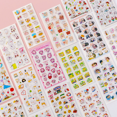 Korean creative cartoon stickers student notebook stickers diy photo album decoration stickers diary production material stickers