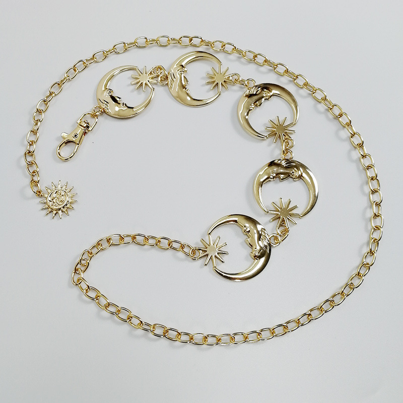 Women'S Gender Hip-hop Punk Sun Star Moon Metal Women's Waist Chain