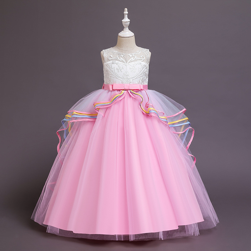 Girls unicorn princess dress, long child...