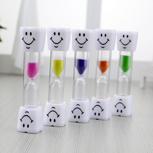 1/2/3/5/10 Minutes Tooth Hourglass Creative Timing Cute Cartoon Smiling Face Plastic Toy Ornaments Wholesale Factory