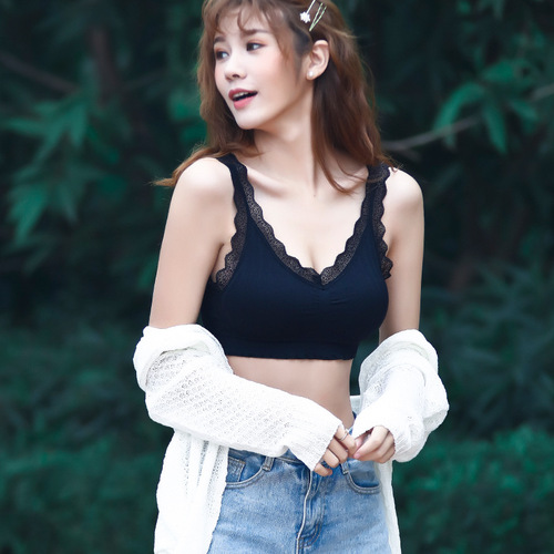  new seamless beautiful back-wrapped bra bra, wire-free sexy lace underwear, anti-exposure sports vest