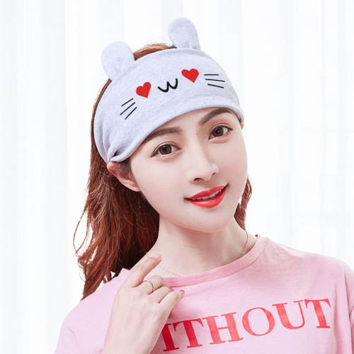 Embroidered hair tie face wash makeup hair tie yoga exercise hair tie windproof postpartum headscarf