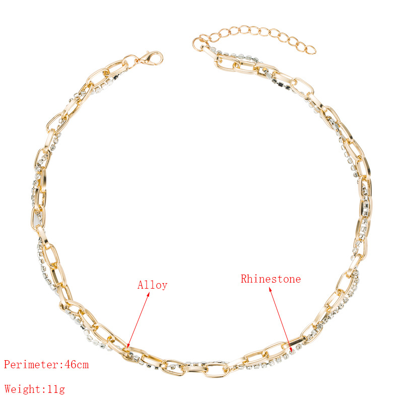 Fashion Hand-wound Alloy Diamond-studded Necklace display picture 1