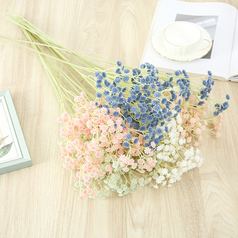 Simulación Gypsophila Color Plástico Falso Ramo Boda Flor Decoración display picture 1